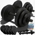 ArtSport 2er Hantelset 20kg - Kurzhantel Set mit 2 Kurzhanteln - 12 Gewichte - Schwarz
