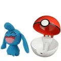 Pokemon Pokeball Action Set mit Plüschfigur Pikachu Bisasam Pummeluff Enton Isso
