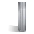 C+P Schließfachschrank Resisto, 4 Fächer, H1950xB396xT540mm Weißaluminium