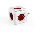 allocacoc PowerCube Original Rot, Steckdosenwürfel und Reiseadapter (Typ E F)
