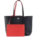LACOSTE Schultertasche Shopper Anna Shopping Bag Peacoat Salsa blau rot - Blau/Rot