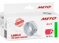 Preisetiketten METO®, für 2-zeilige Preisauszeichner, permanenthaftend, Wellenrand, B 26 x H 16 mm, FSC®-Papier, rot, 6 Rollen mit 1000 Stück