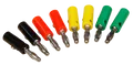 Bananenstecker-Set McPower, 4mm, Querloch, Druckfeder, 4 Farben, 8-teilig