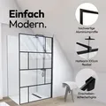 Duschwand MARWELL in modernem Design 120 x 195 cm - Trennwand aus Glas mit matt schwarzen Wandprofil - mit Einscheibensicherheitsglas - Schwarz