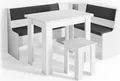 Eckbankgruppe Vicco Roman Weiß 150 x 120 cm mit Tisch, Model 30773