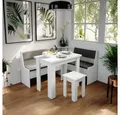 Vicco Sitzgruppe Roman, Weiß/Anthrazit, 150 x 120 cm mit Tisch, (Set, 5-tlg., 5-er Set), bequeme Polsterung