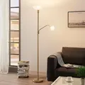 Stehleuchte Lindby, Jost, Gold / Messing, für Wohnzimmer, Metall - 180