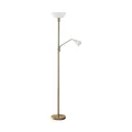 Lindby Stehlampe, Deckenfluter verstellbarer Lesearm Standleuchte 1x E27 max. 15W und E14 8W ohne Leuchtmittel Standlampe Wohnzimmerlampe
