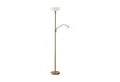 Lindby Stehlampe Jost, Metall, Gold / Messing IP20, 1 x 15 W LED E27 + 1 x 10 W LED E14