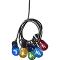 Konstsmide - LED Biergartenkette, bunt, 40 bunte Birnen / 80 warm weiße Dioden, 6V_Außentrafo, schwarzes Kabel - Bunt