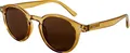 I NEED YOU Sonnenbrille TAHITI für Damen & Herren Retro Rund, UV‑400 Schutz, aus recycelten Materialien gefertigt, rückseitig entspiegelt, mit Federscharnieren, inkl. Etui & Tuch, Golden Grün