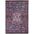 Mazovia Orientteppich Orientalisch Vintage Teppich Traditioneller Orient Teppich, 120 x 170 cm, Kurflor, Waschbar in Waschmaschine, Höhe 5 mm, Rutschfest blau|rot 120 x 170 cm