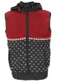 GURU SHOP Gestrickte Weste, Unisex Weste aus Schurwolle, Strickweste - Anthrazit/rot, Herren, Size:S