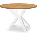 Dekori_Interiors Esstisch, Eiche, Weiß, Holz, 200x77x100 cm, Esszimmer, Tische, Esstische