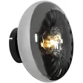 Art-deco-wandleuchte Schwarz Mit Rauchglas - Ayesha