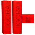 Schwarzkopf Igora Royal 2 x 60 ml 6-1 dunkelblond cendre Haarfarbe Cremefarbe Se