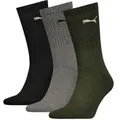 Puma 3P Sport Crew Socks Schwarz/Grün Gr 43/46