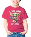 MoonWorks Kinder T-Shirt Mädchen Einschulung Baby Schulkind Erste Klasse ich jetzt Bin Spruch lustig Schulanfang pink 129-140 (9-10 Jahre)