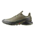 Salomon Alphacross 5 Gore-Tex wasserdichte Herren Trail-Laufschuhe, Outdoor-bereit, Wasser- und Wetterschutz, Anhaltender Komfort, Olive Night, 44 2/3