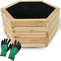 holz4home Outdoor Pflanzenkübel 6eckig aus Tannenholz M