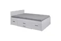 Inter Link Bettgestell RANYA, 140 x 200 cm, Weiß matt, mit 6 Schubladen, 2 ausziehbare Nachttische, B 145 x H 83 x T 204 cm