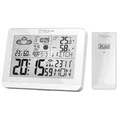 Moderne Design Funk-Wetterstation mit Aussensensor bennenbar Mondphase Sonnenaufgang Sonnenuntergang 2 Alarme Hygrometer Temperaturanzeige