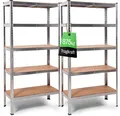 ONDIS24 Schwerlastregal Metallregal Thomas, Lagerregal 90 x 40 x 180 (H) cm, Kellerregal, 2-tlg., 875kg Steckregal mit 5 Einlegeböden, Werkstattregal 5X 175kg belastbar