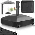tillvex® Sonnenschirmständer GRAVIA mit Rollen & Bremsen Schwarz | Schirmständer befüllbar 37 Liter / 56 kg | Schirmgewicht Sonnenschirm & Mark... - Schwarz