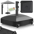 tillvex® Sonnenschirmständer GRAVIA mit Rollen & Bremsen | Schirmständer befüllbar 37 Liter / 56 kg | Schirmgewicht Sonnenschirm & Marktschirm Ø 1,8-3,7m | Wetterfest & UV-beständig
