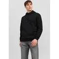 Jack & Jones Kapuzensweatshirt JJEBRADLEY SWEAT HOOD NOOS Materialmix, relaxed fit schwarz L (52)