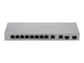 ZyXEL XGS1010-12 - V2 - Switch - managed - 8 x 10/100/1000 + 2 x 100/1000/2.5G + 2 x 1 Gigabit/10 Gigabit SFP+ (Uplink)