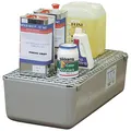 CEMO 7717 GFK-Auffangwanne mit verzinktem Gitterrost, grau, 65 L