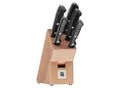 WMF Messerblock Classic Line, Natur, Schwarz, Holz, Metall, 6-teilig, Buche, Kochen, Küchenmesser, Messersets