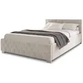 Polsterbett Nizza - Bettgestell Mit Lattenrost, Stauraum & Led Beleuchtung - Bett Mit Samtbezug & Chesterfield-steppung - 120x200 Cm Beige - Juskys