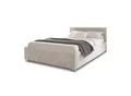 Juskys Polsterbett Nizza 120x200 cm - Lattenrost, Stauraum & LEDs - Samtbezug mit Steppung - Beige