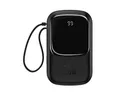 Baseus Qpow Powerbank 20000 mAh 20 W mit integriertem iPhone-Kabel, schwarz Powerbank