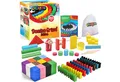 Calmado Spielesammlung Domino Steine Spiel aus Holz Dominosteine im Set + Tasche + Anleitung