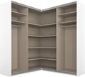 rauch Schwebetürenschrank Kleiderschrank Garderobe Eckkleiderschrank QUADRA mit edler Glasfront (in den Höhen 210/229 cm, inkl. Soft-Close-Funktion) großer Eckschrank mit viel Stauraum, Maß 181x187 cm MADE IN GERMANY