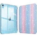 Fintie Glitzer Hülle für iPad 11./10. Generation (2025/2022 A16 Chip) mit Stifthalter - Transparente Dünne Schutzhülle, Stoßfest & Glitzer Klar Rückseite für Mädchen/Kinder‌, Rose/Blau