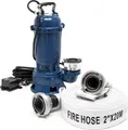 Wiltec Schmutzwasserpumpe 1500W Tauchpumpe mit 22800l/h Fördermenge inkl. 20m Schlauch