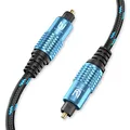 Ultra HDTV Optisches Toslink Kabel - 3m, Ideal für Soundbars, Heimkinos, Receiver, Fernseher, PS4, Xbox - Vergoldete Stecker, Knickschutz, Glasfaserkern, Unterstützt Dolby Digital, DTS-HD, 5.1/7.1