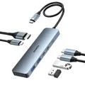 BENFEI 6-in-1 USB C HUB mit HDMI 4K@60Hz/100W PD Stromversorgung/ 2*USB A und 2*USB C 10Gbps [Silikonkabel Aluminiumgehäuse] kompatibel mit iPhone 15 Pro/Max MacBook iPad Pro iMac S23 XPS17