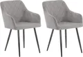 CLP 2er Set Esszimmerstuhl Shila grau Material Samt