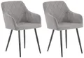 2er Set Esszimmerstuhl Shila Samt grau