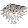 CRIS LED Deckenleuchte Ø32CM – 3-flammig, Chrom & funkelnde Lichteffekte - Silber