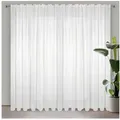 Eurofirany Gardine LUCY reinweiße Gardinen verschiedene Größen zur Wahl Ösen Kräuselband, Kräuselband, sanfte und feine Voile, transparent 300 cm x 300 cm