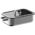 Am Cook Bräter Bräter, hoch, Edelstahl, Metall, rechteckig, 23.5x9.4x34.5 cm, mit Dampfablass,hitzebeständige Griffe, Skalierung, Kochen, Töpfe, Bräter