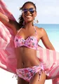 Bügel-Bandeau-Bikini-Top "Modern", mit Blumenprint, Gr. 34 - Cup A, rosa-bedruckt Cup A
