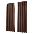 heimtexland Vorhang Blickdicht Thermovorhang Verdunklungsvorhänge 2er Set Kräuselband Deko Gardine isolierend Kälteschutz Sonnenschutz Oekotex Fensterdeko Typ139 Schoko Dunkelbraun HxB 175x135 cm