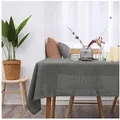 Deconovo Tischdecke Leinenoptik Tischwäsche Wasserabweisend Tischtuch Abwischbar (1er Set, pflegeleichte Tischdecken rechteckige Table Cloth), Lotuseffekt grau 150 cm x 200 cm